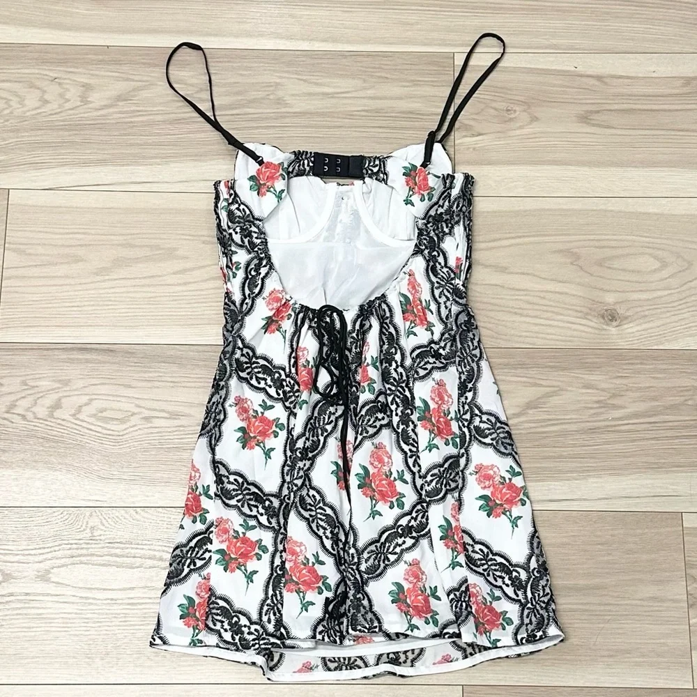 NWT For Love and Lemons Women’s Greta Floral Mini Dress - Picture 2 of 7